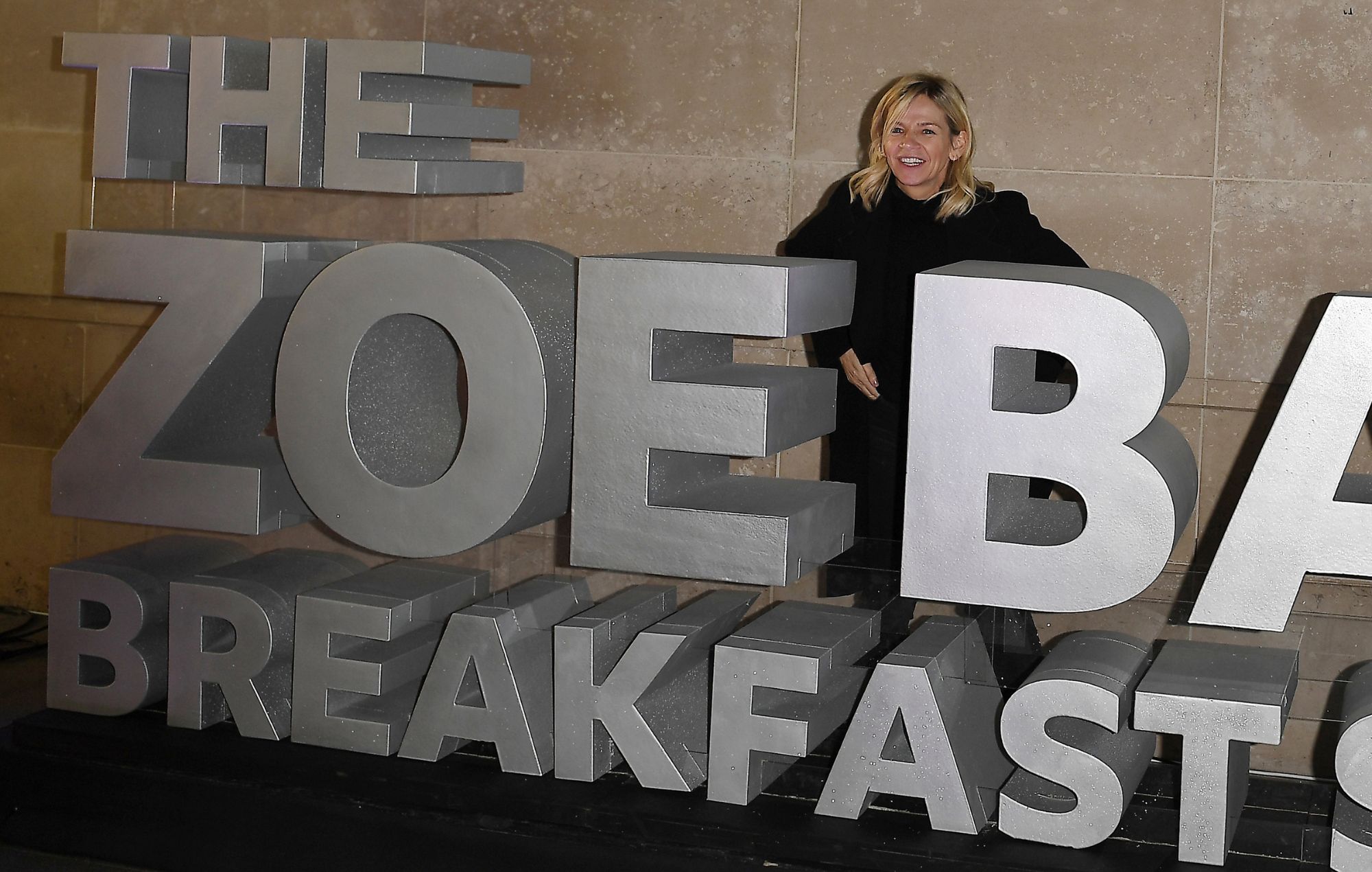 Zoe Ball poses for photos at BBC Radio 2 for her first Breakfast Show broadcast on January 14, 2019 