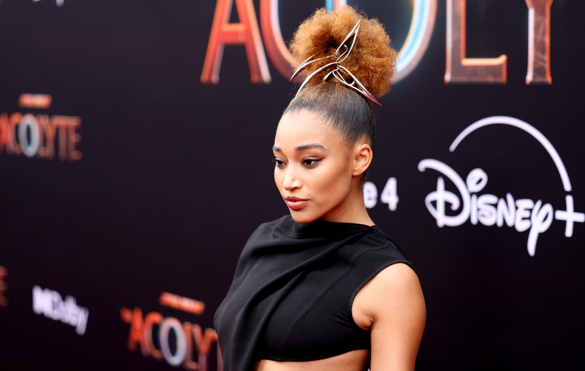 Amandla Stenberg attends the launch event for 'The Acolyte'