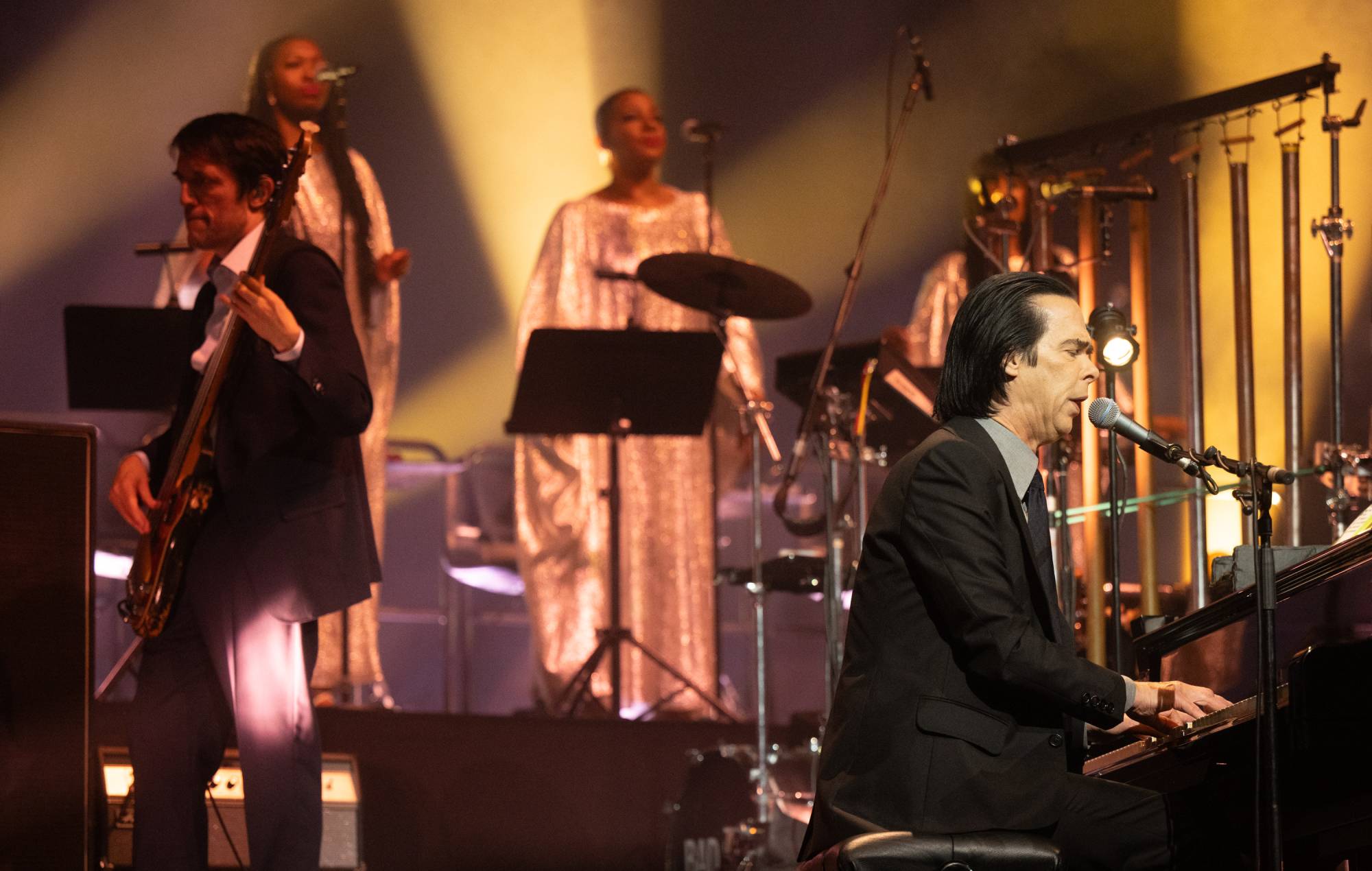 Nick Cave and Colin Greenwood perform with The Bad Seeds at The O2 Arena in London, November 2024. (Photo by Samir Hussein/WireImage)