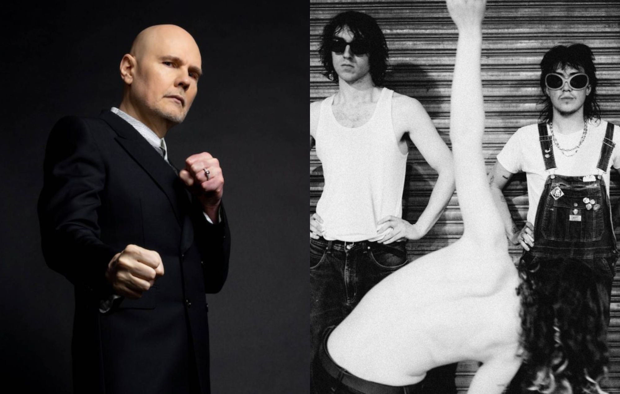 Billy Corgan (credit: Jason Renaud) and Geese (credit: press)