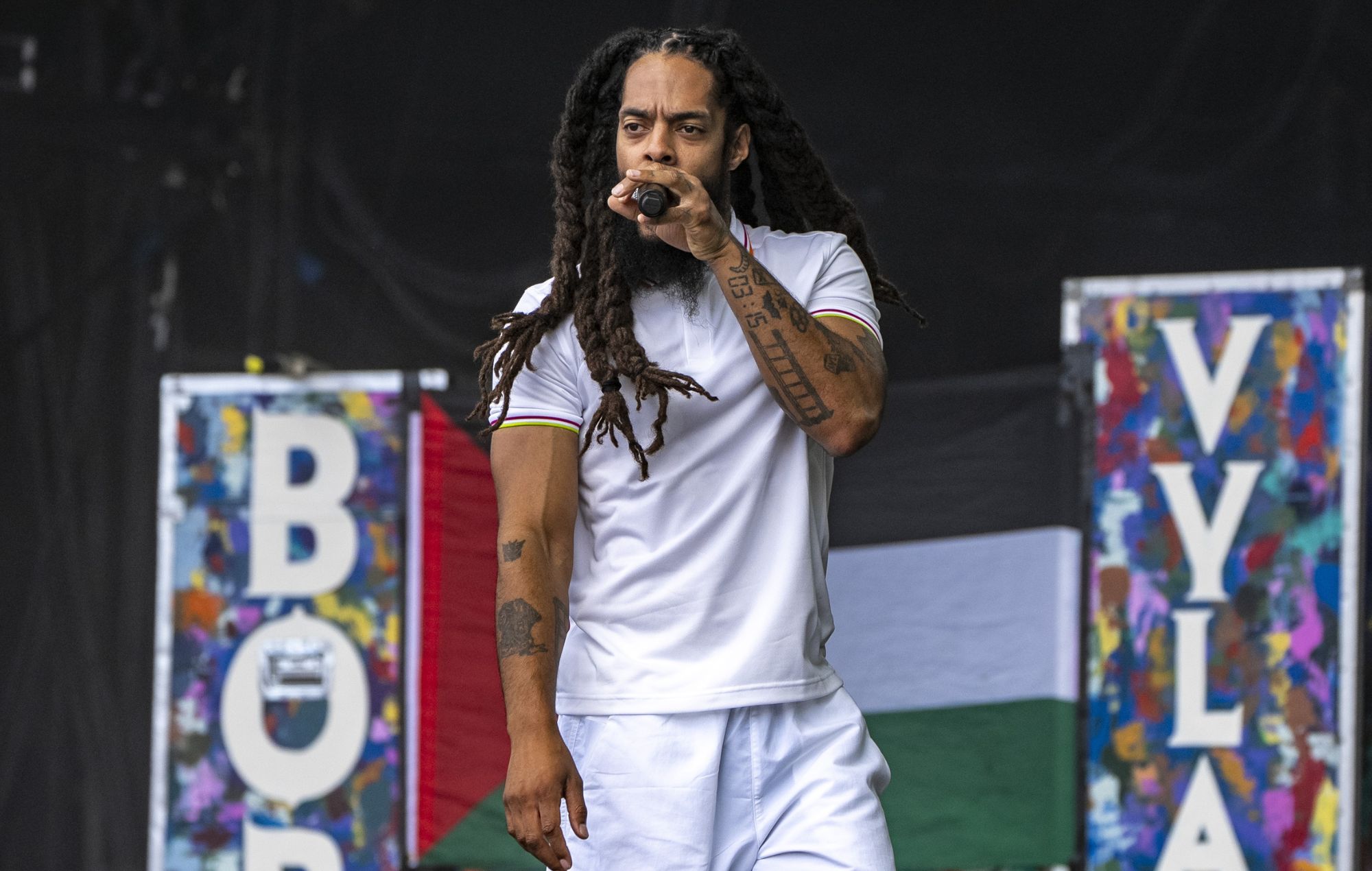 Bob Vylan performing on the West Holts Stage, during Glastonbury 2025