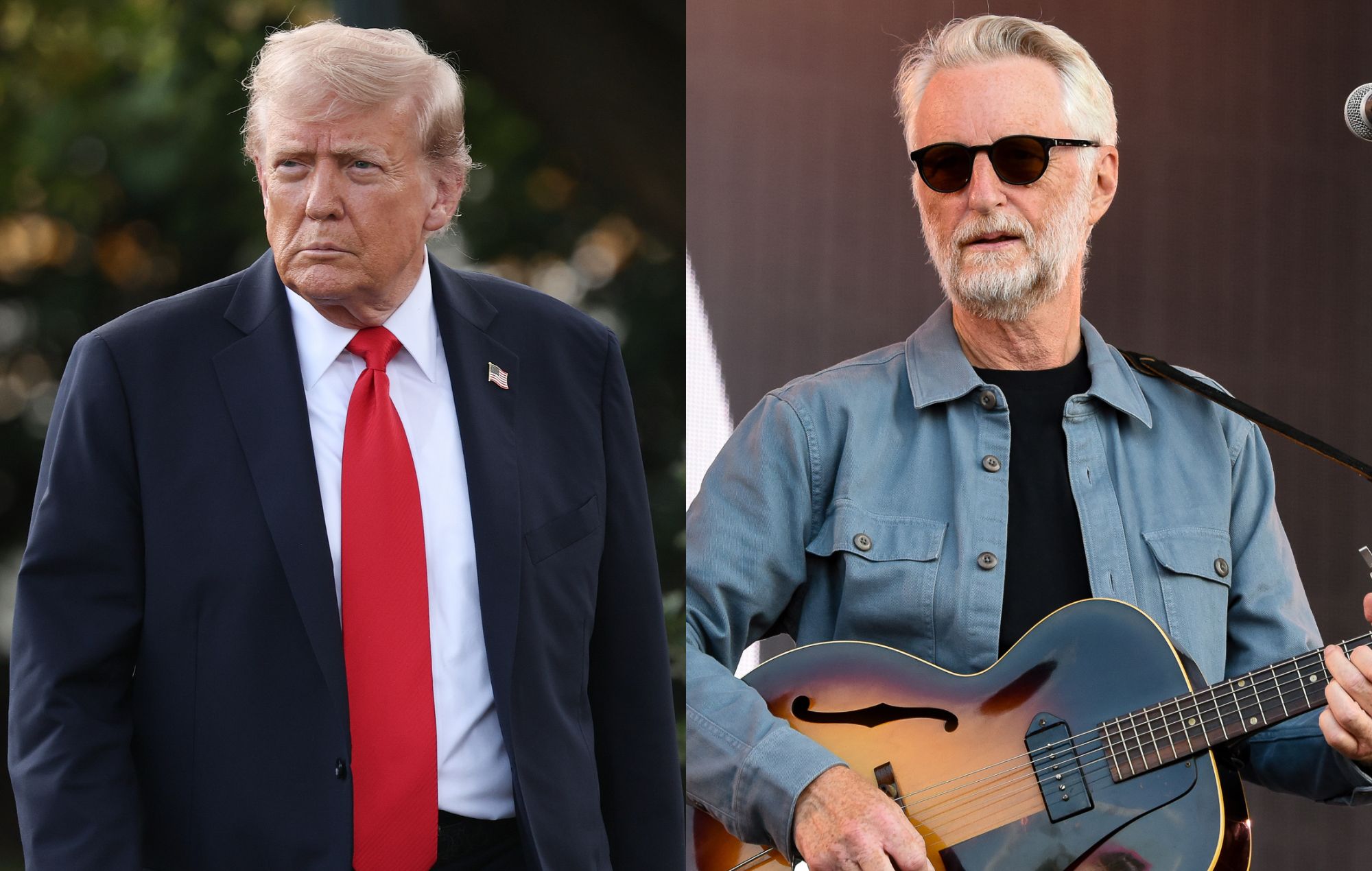 U.S. President Donald Trump and Billy Bragg in 2025