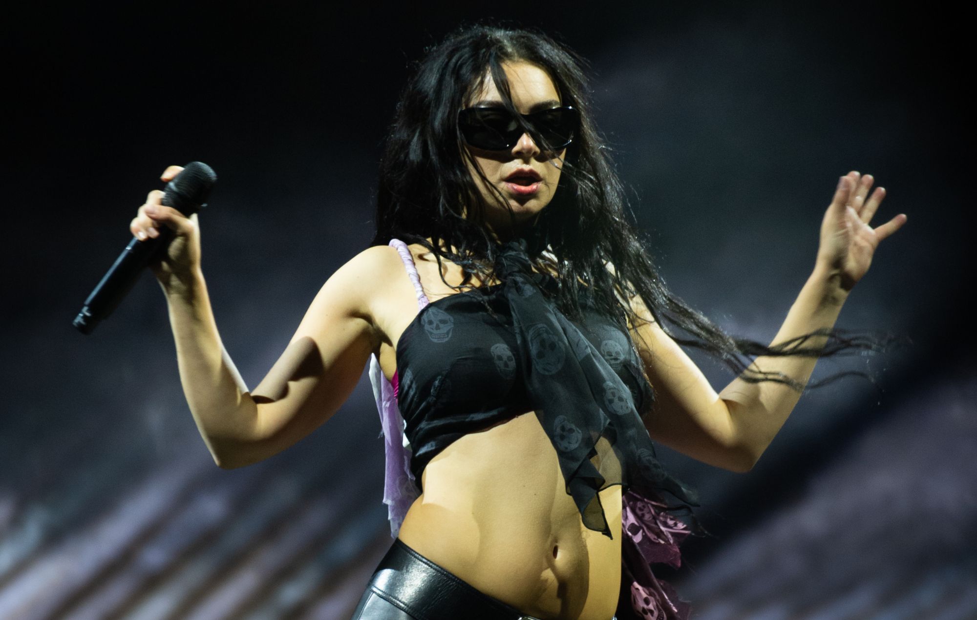 Charli XCX performs at Glastonbury 2025.