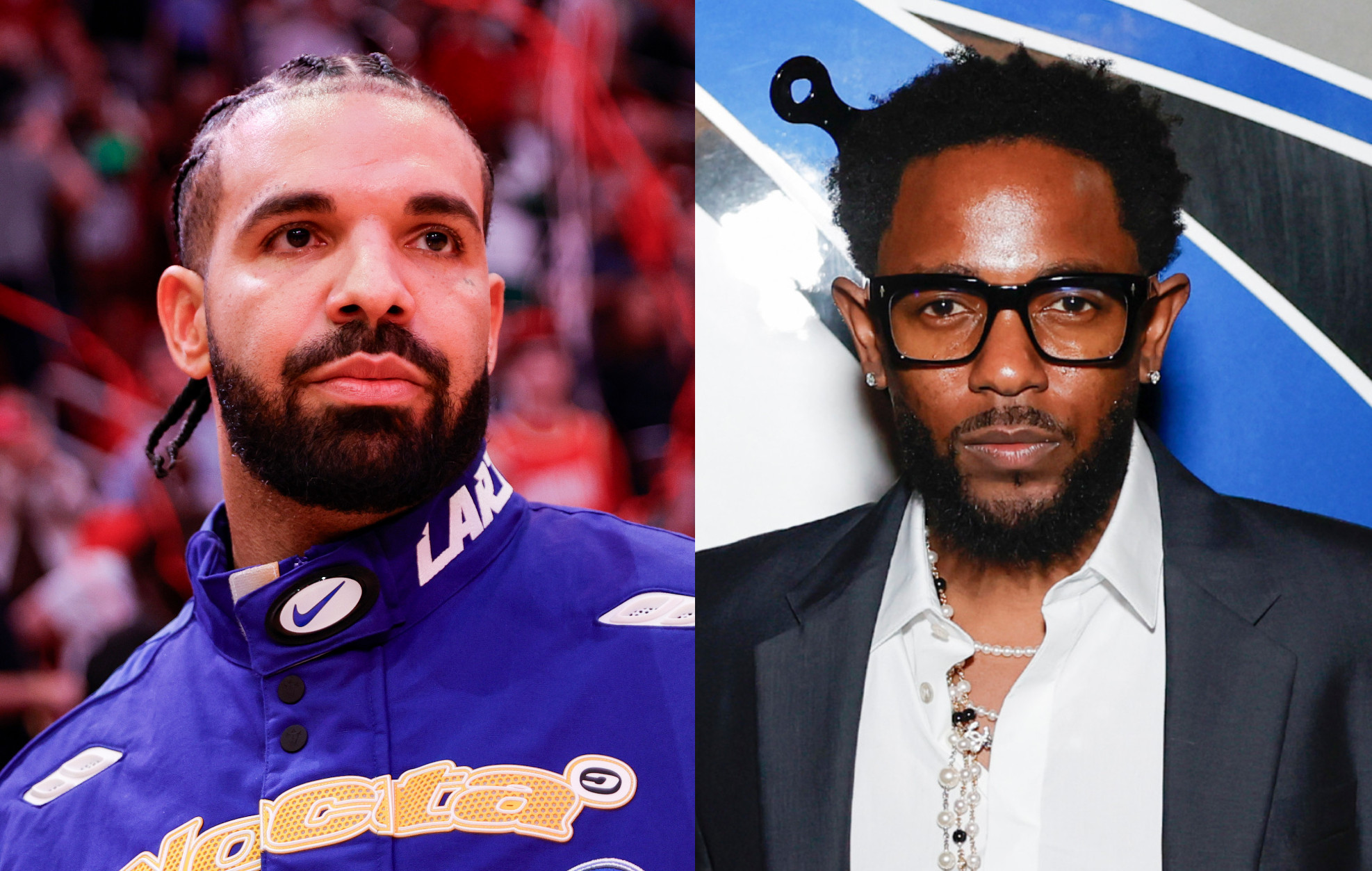 Drake and Kendrick Lamar. Photo credit: Carmen Mandato/Getty Images; Astrida Valigorsky/WireImage