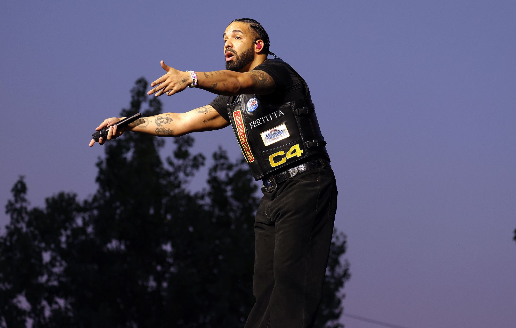 Drake performs live on stage during day one of Wireless Festival 2025