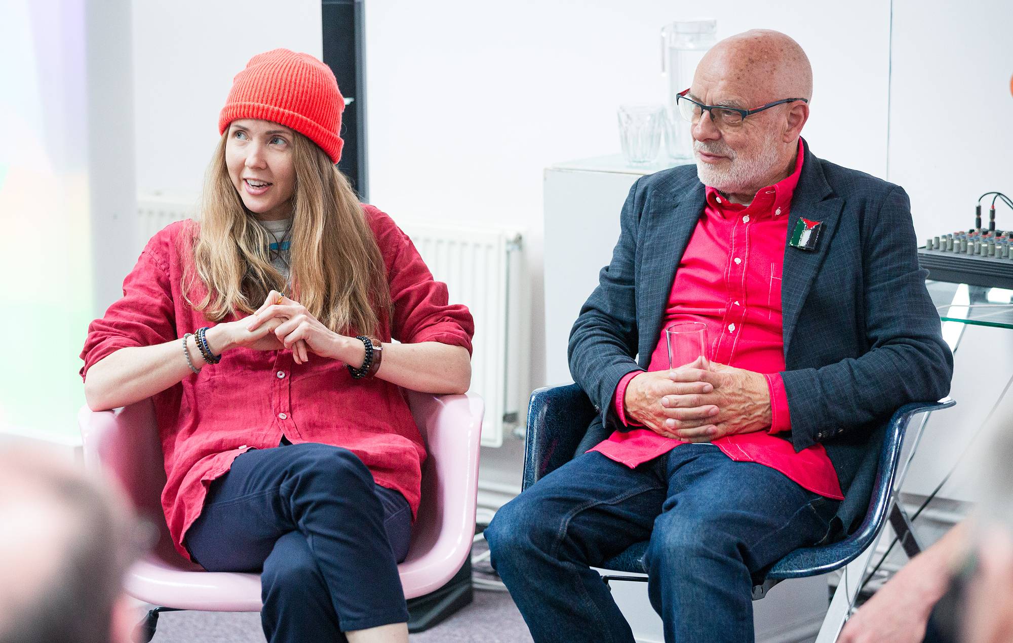 Brian Eno and Beatie Wolfe. Credit: Paul Harries