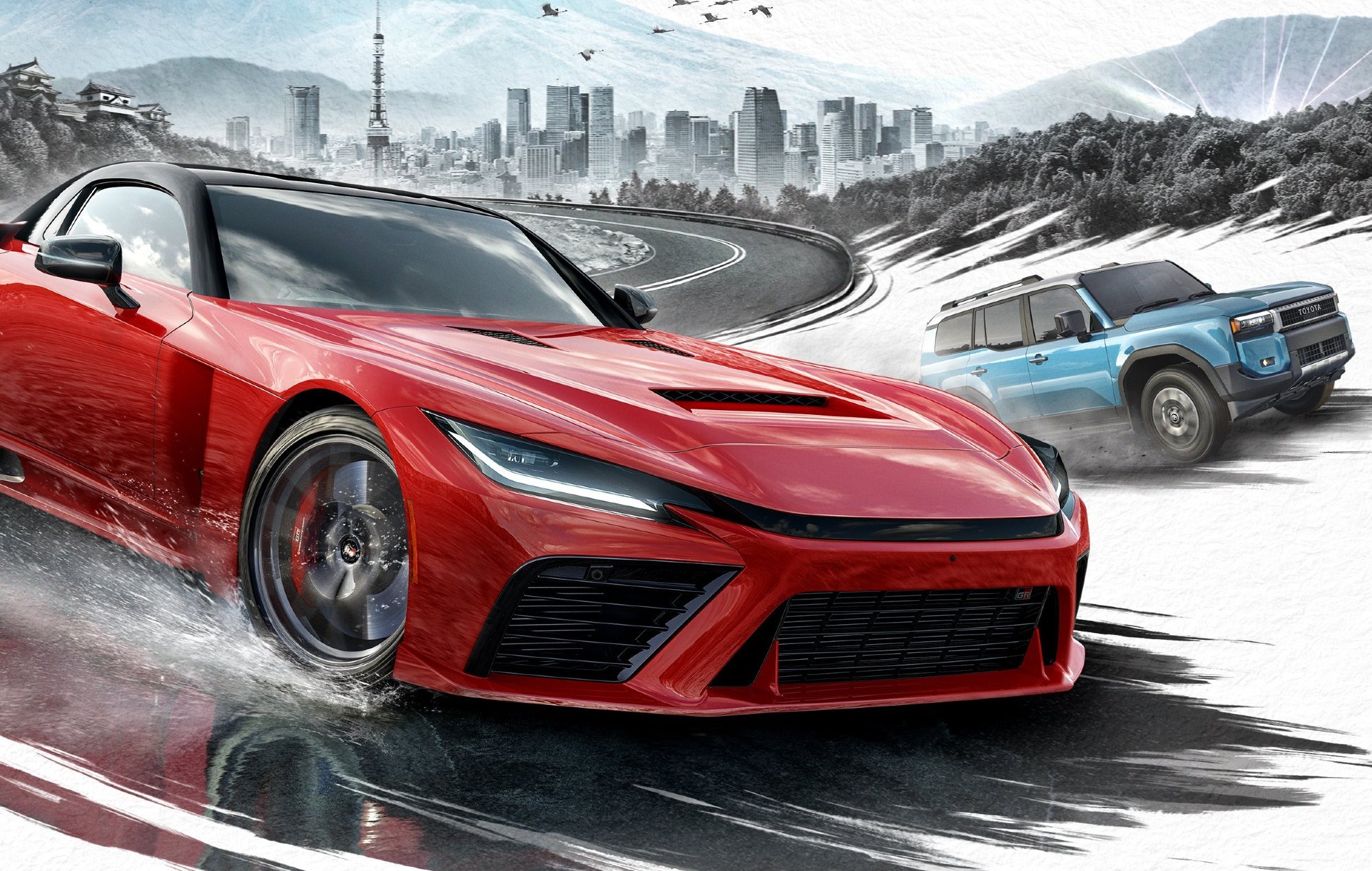 Forza Horizon 6 Release Date: Two cars can be seen on the road.