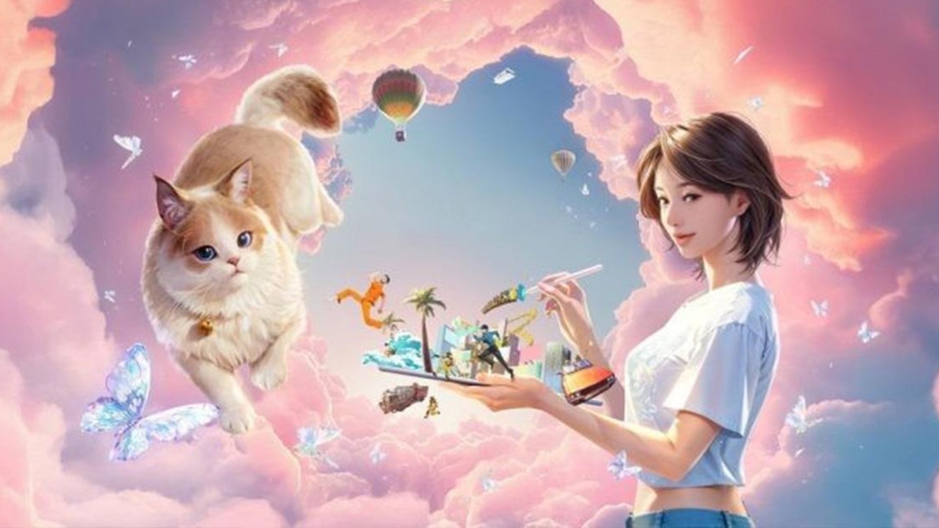 Inzoi Multiplayer: A player cand a cat can be seen in key art