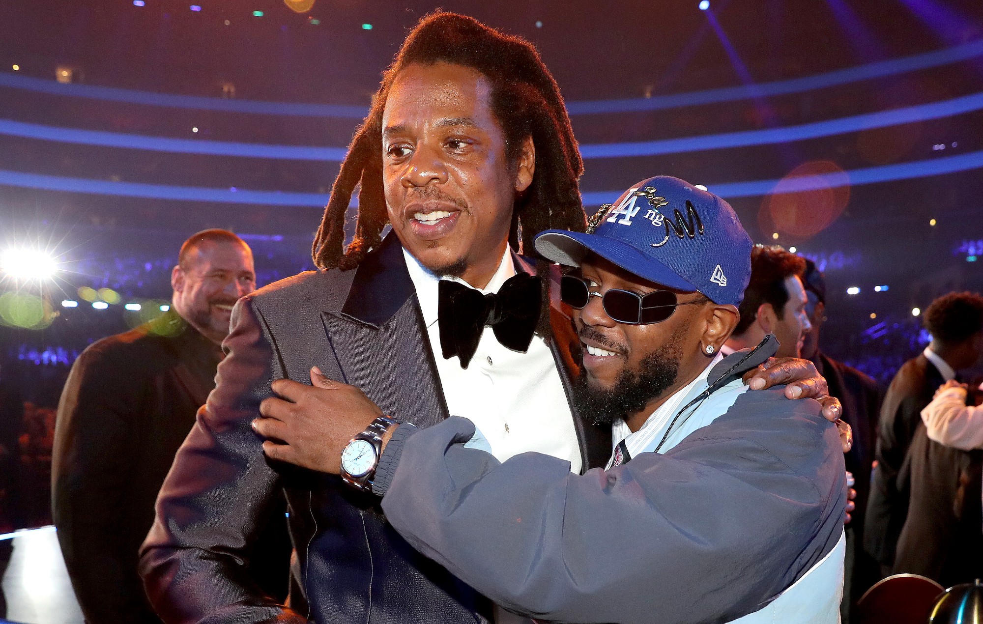 Jay-Z and Kendrick Lamar attend the 65th GRAMMY Awards