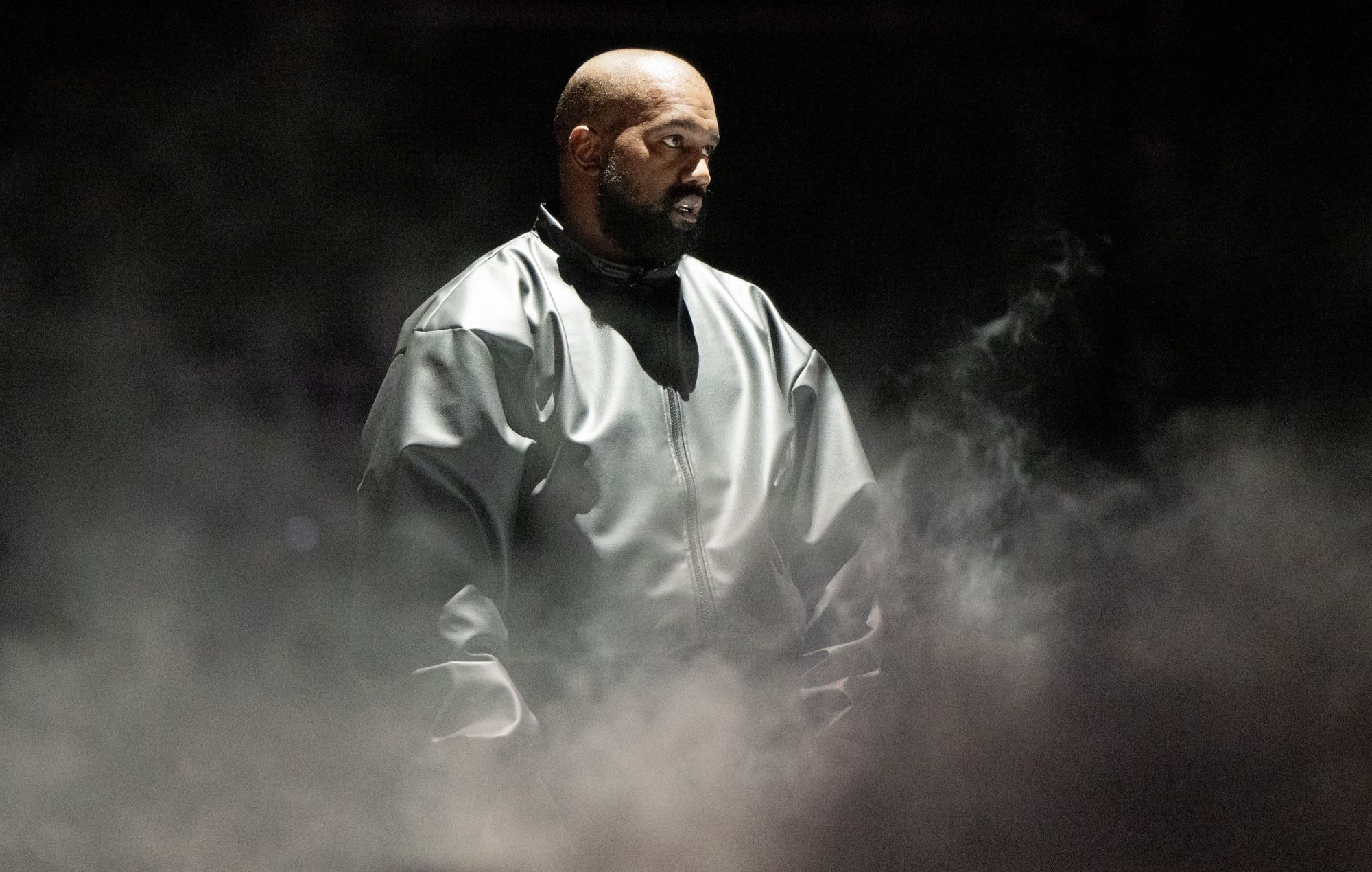 Kanye West performs on stage