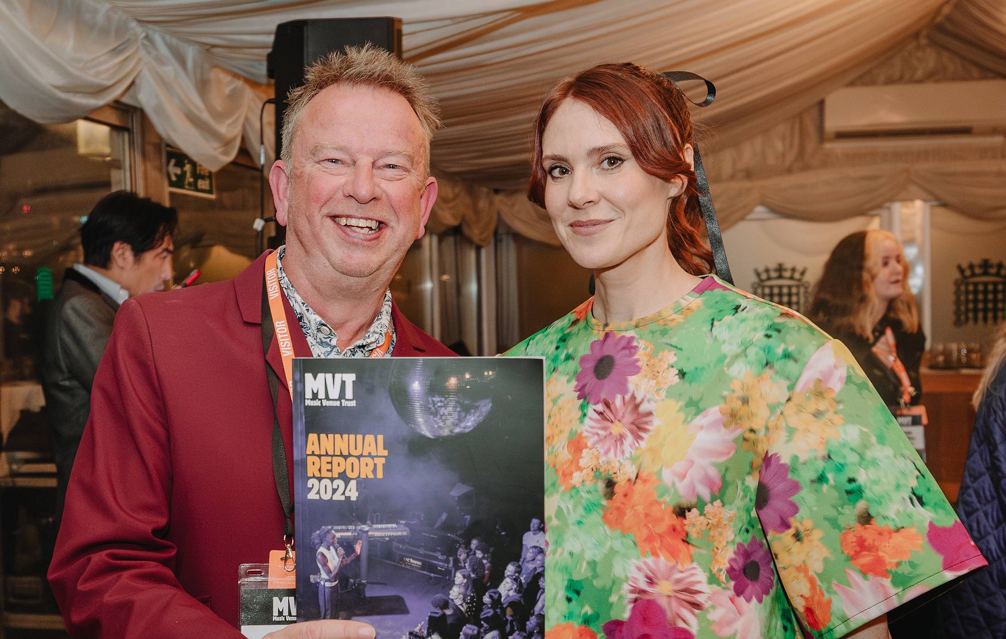 MVT CEO Mark Davyd and Kate Nash at the launch of the Music Venue Trust's annual report for 2024. Credit: Music Venue Trust/Press