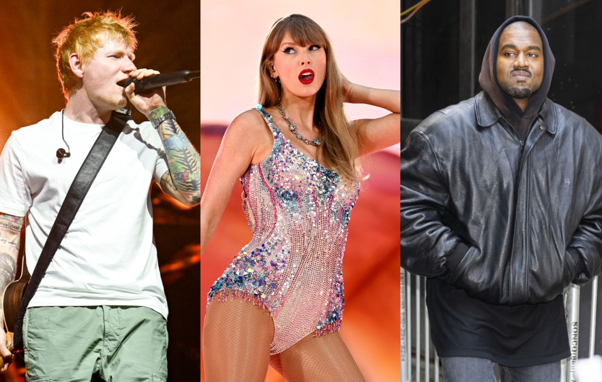 Ed Sheeran, Taylor Swift and Kanye West