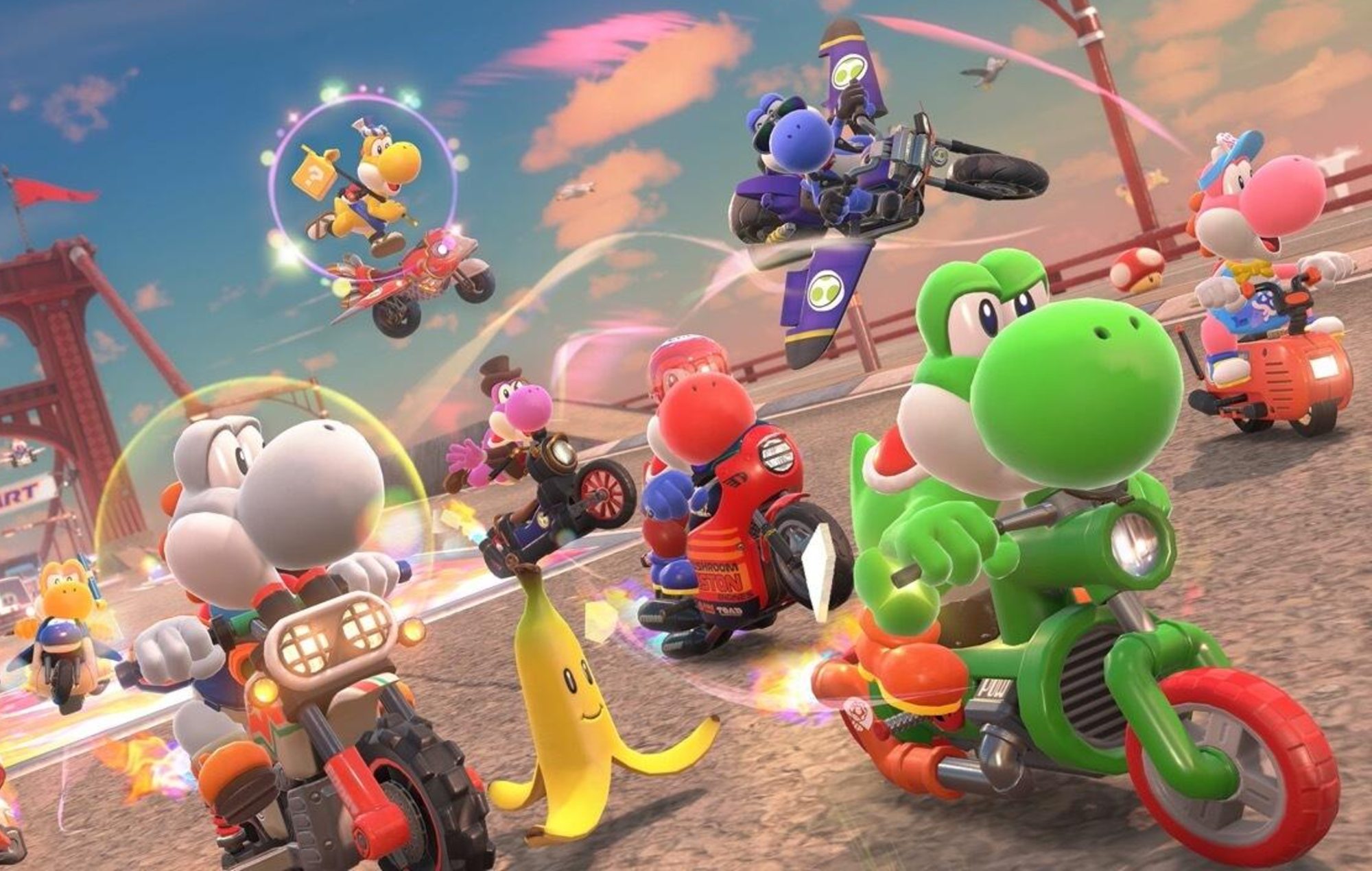 Mario Kart World Best Karts: Several karts can be seen