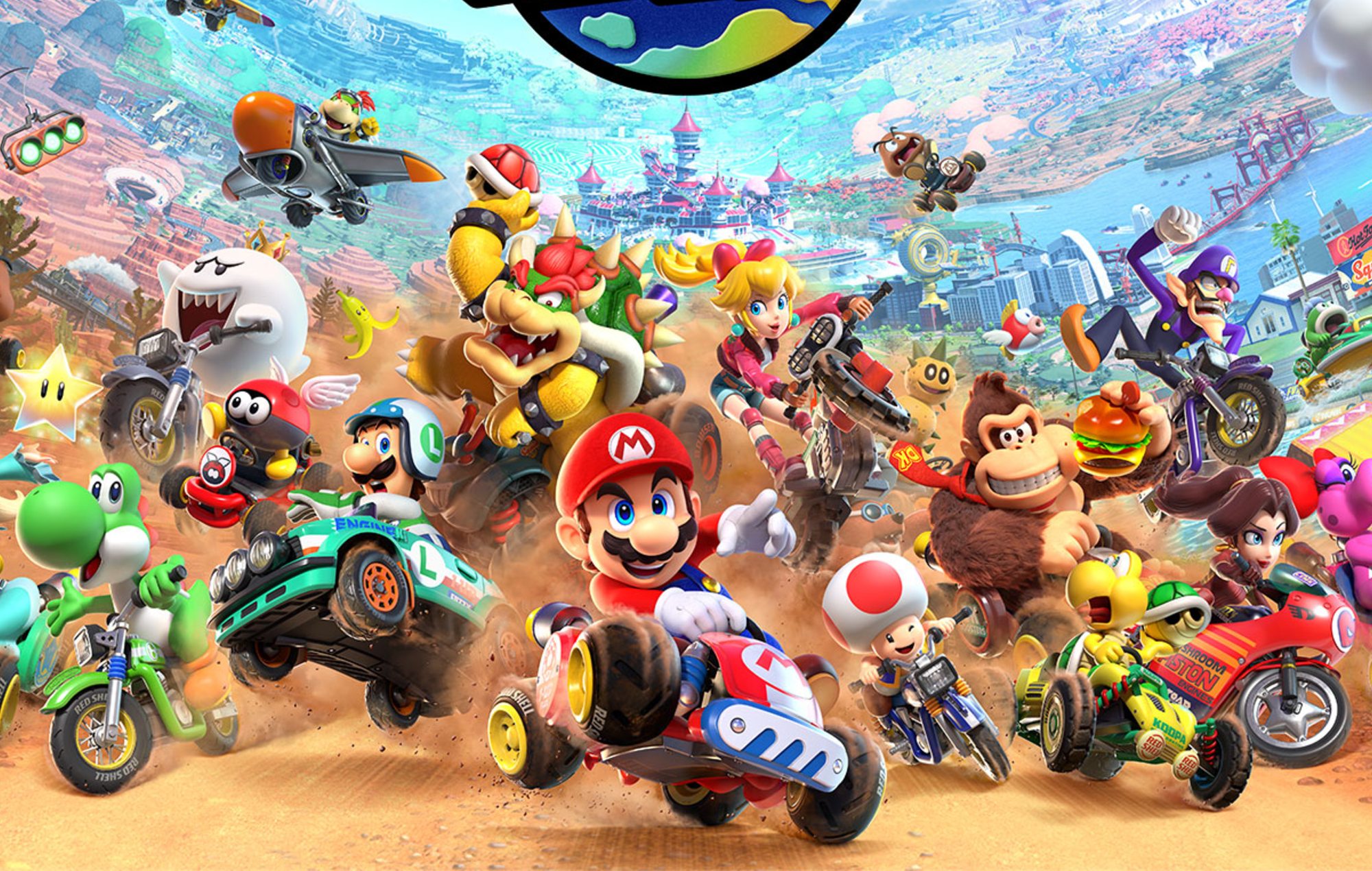 Mario Kart World Characters: Mario can be seen