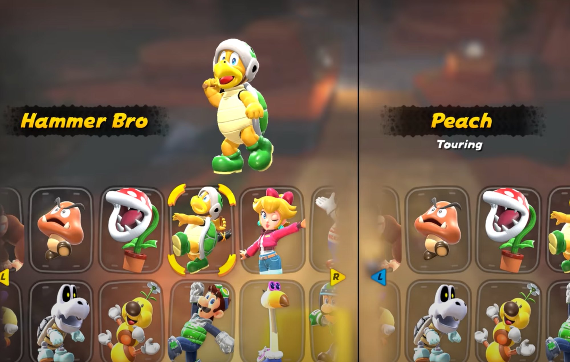 Mario Kart World Characters: Piranha Plant can be seen