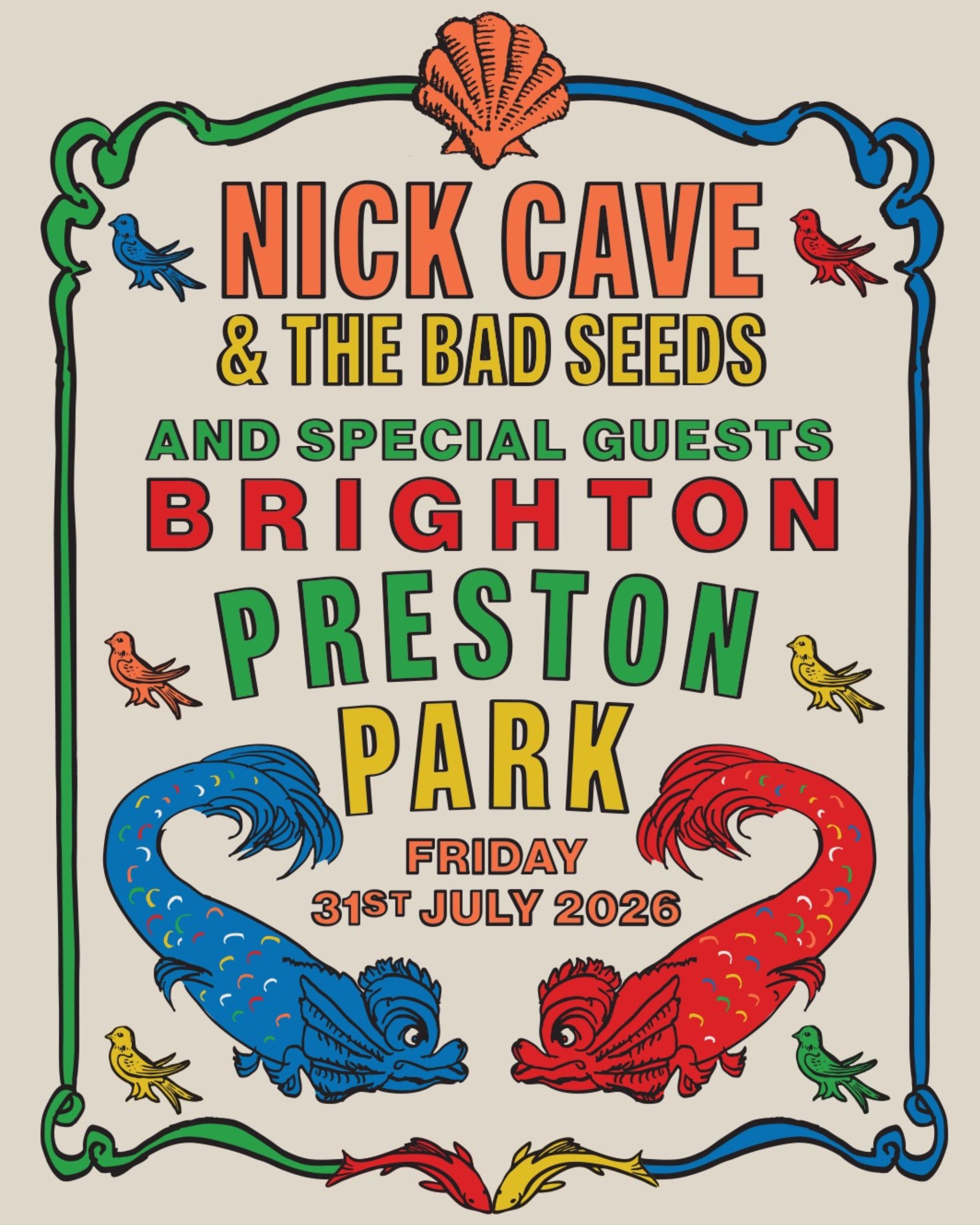 Nick Cave & The Bad Seeds' Preston Park gig poster