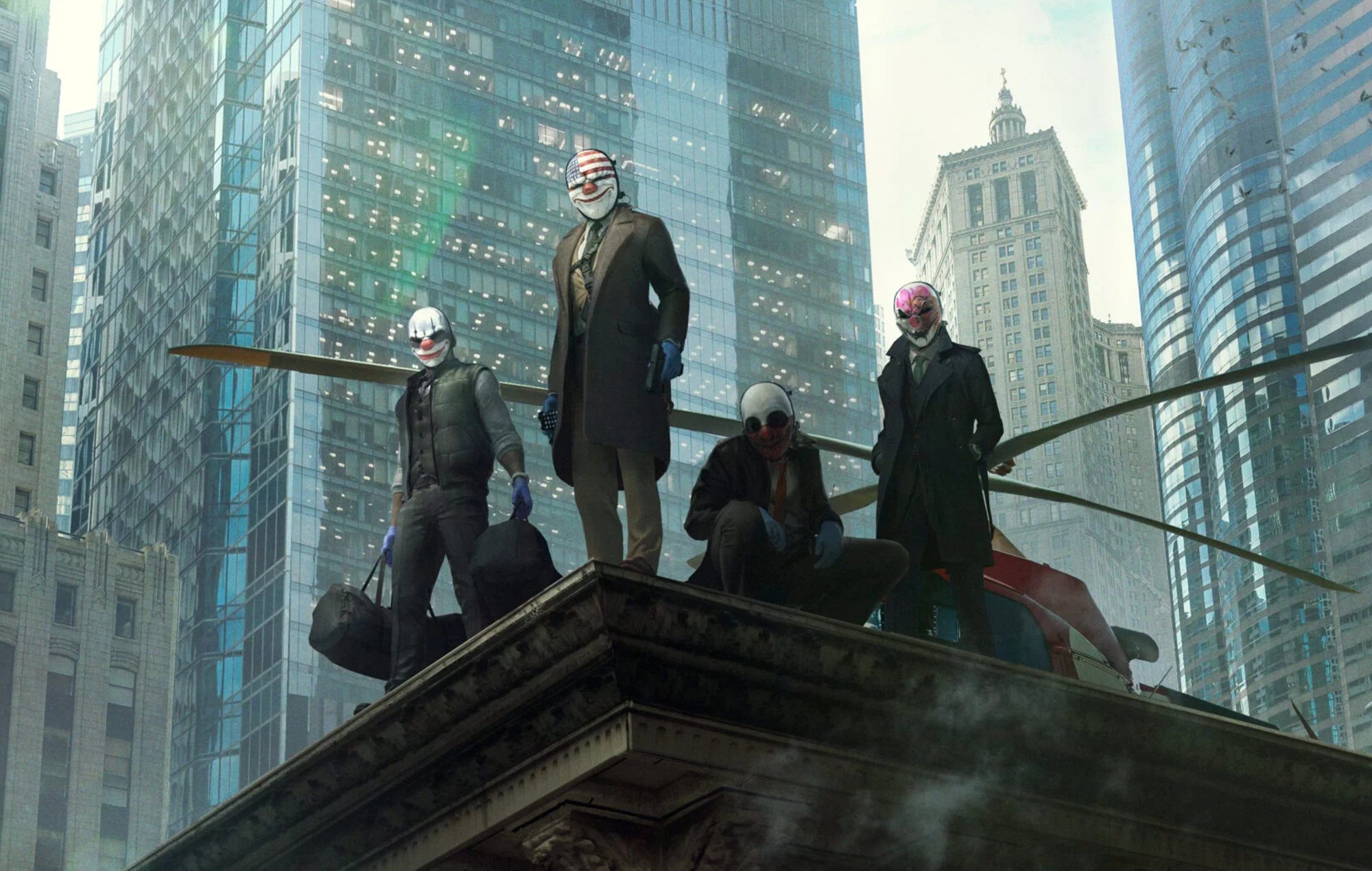 PS Plus February 2025 Games: Four players can be seen on a rooftop