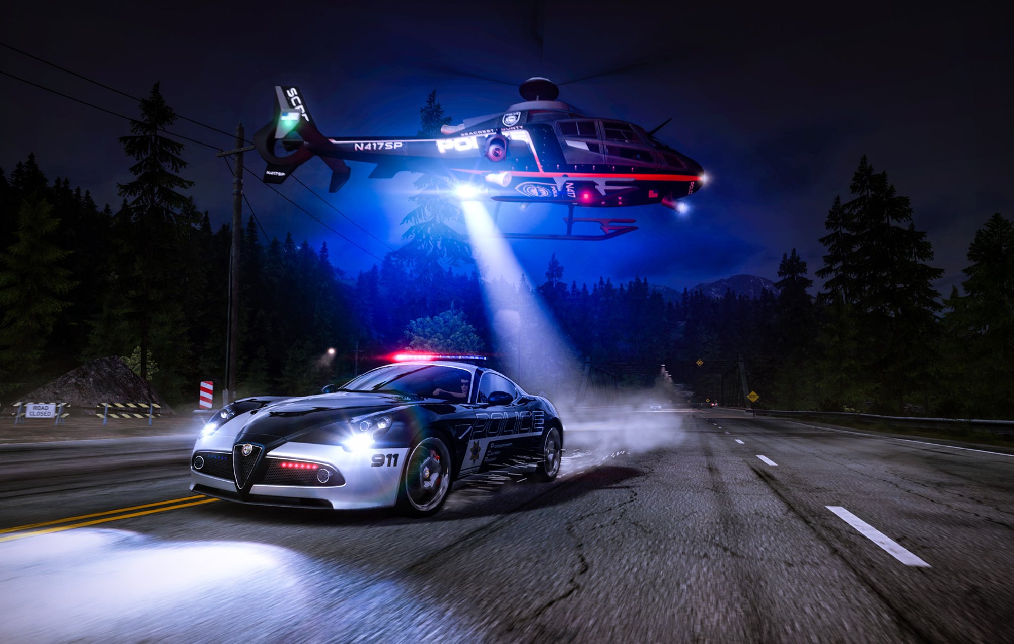 PS Plus January 2025 Games: A helicopter can be seen chasing a police car