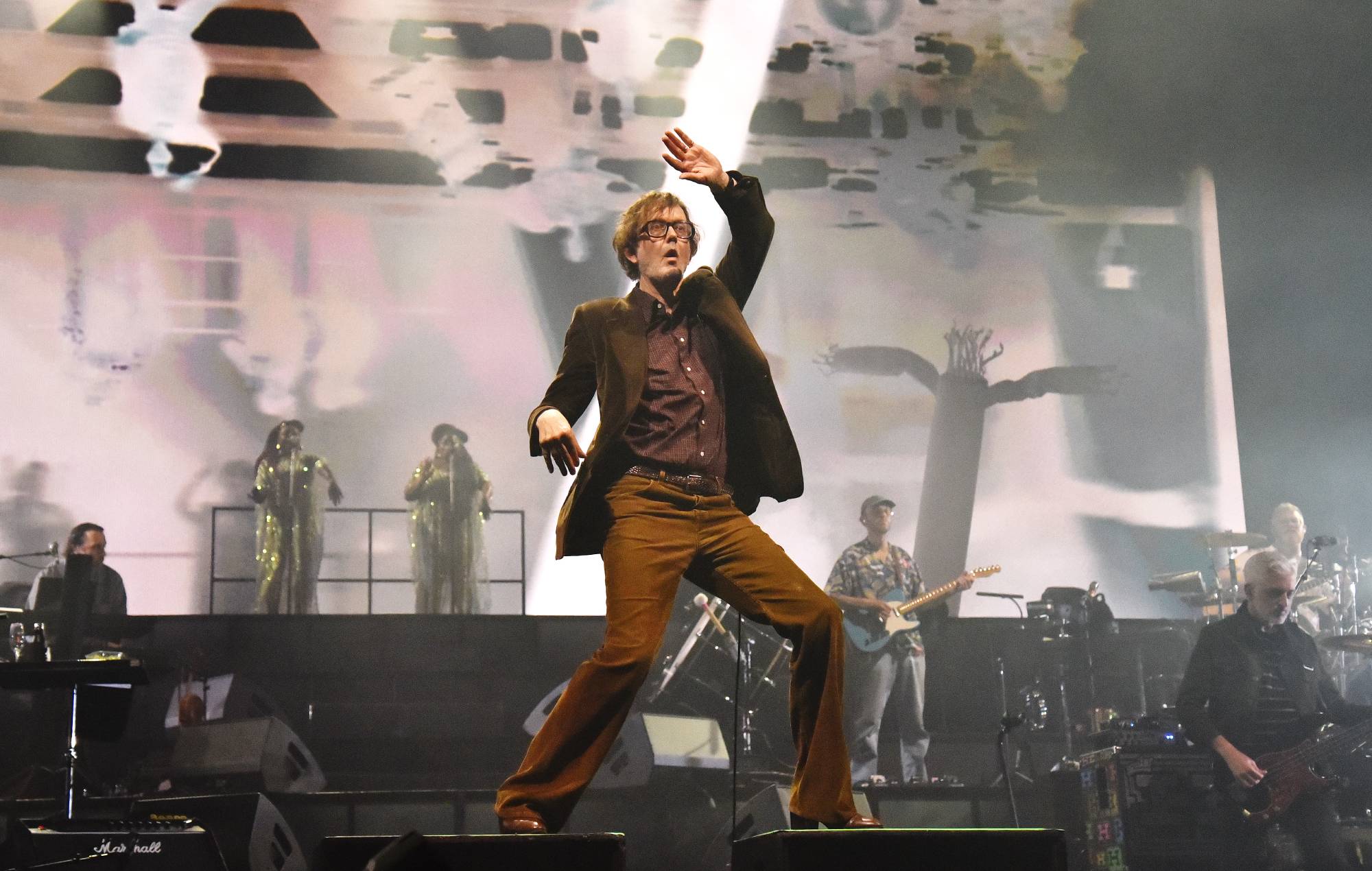 Jarvis Cocker of Pulp performs during the 'You Deserve More' tour, at The O2 Arena on June 13, 2025 in London, England. (Photo by Jim Dyson/Getty Images)