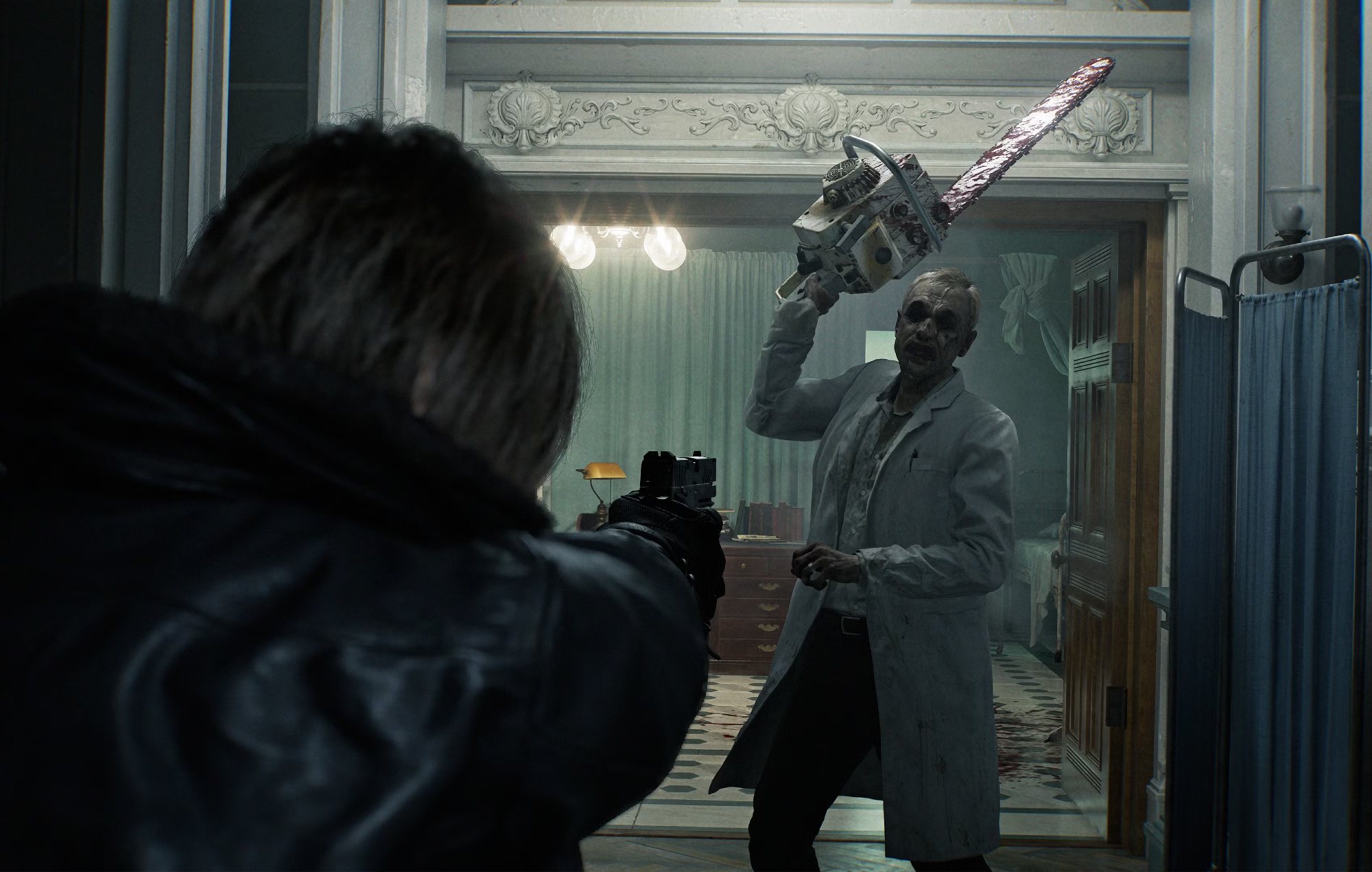 Resident Evil Requiem Mercenaries: Leon can be seen fighting a zombie.