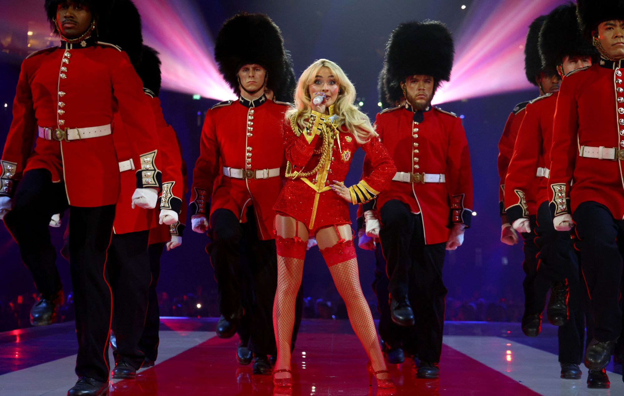 Sabrina Carpenter performs onstage during The BRIT Awards 2025