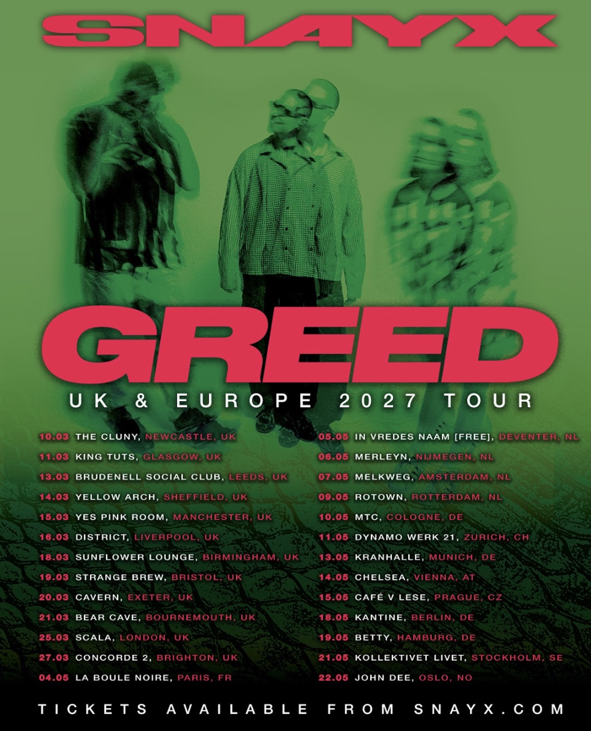 Snayx 2027 tour poster