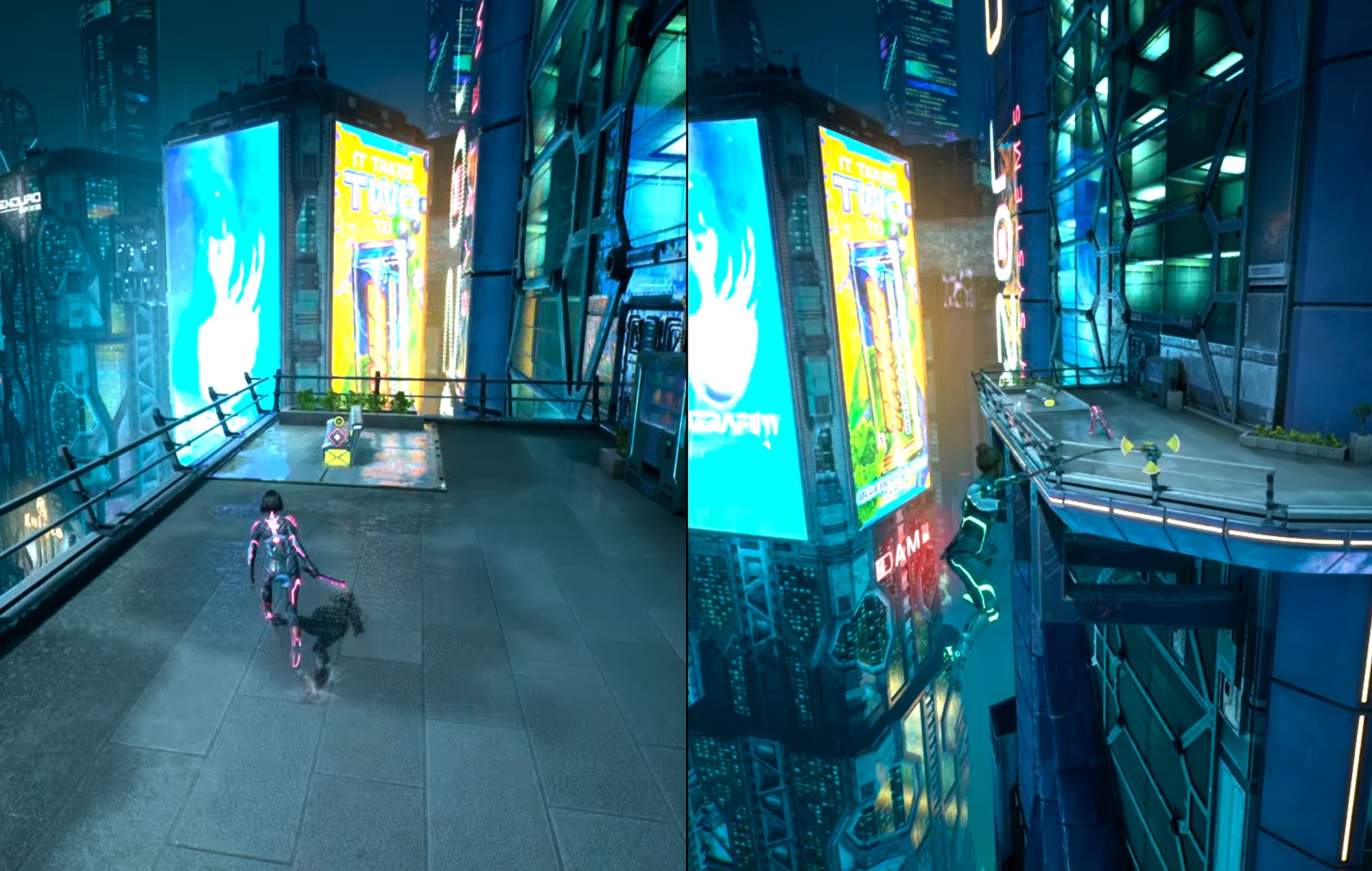 Split Fiction Bench Locations: Mio and Zoe can be seen sat on a bench