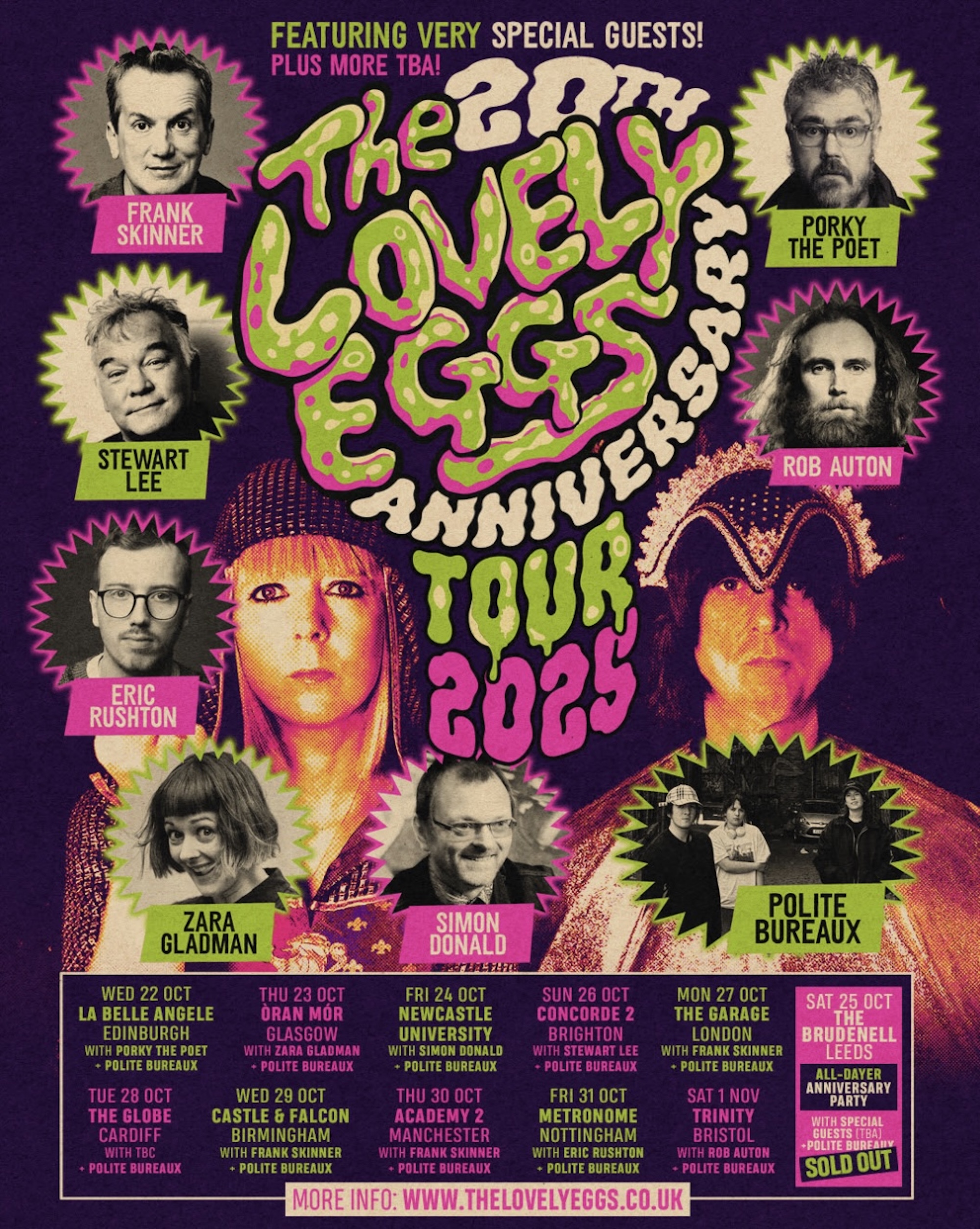 The Lovely Eggs, 2025 tour poster