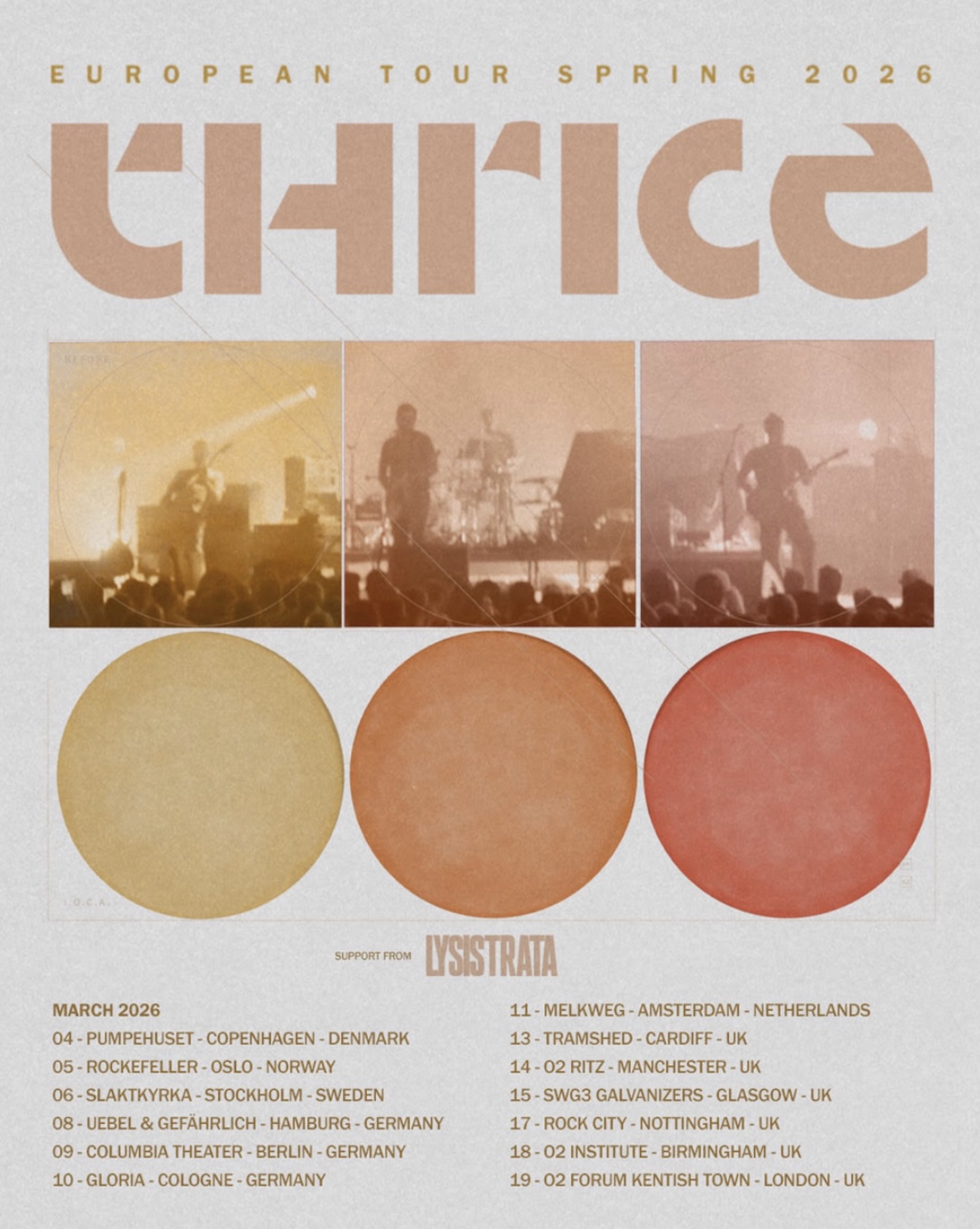 Thrice 2026 tour poster
