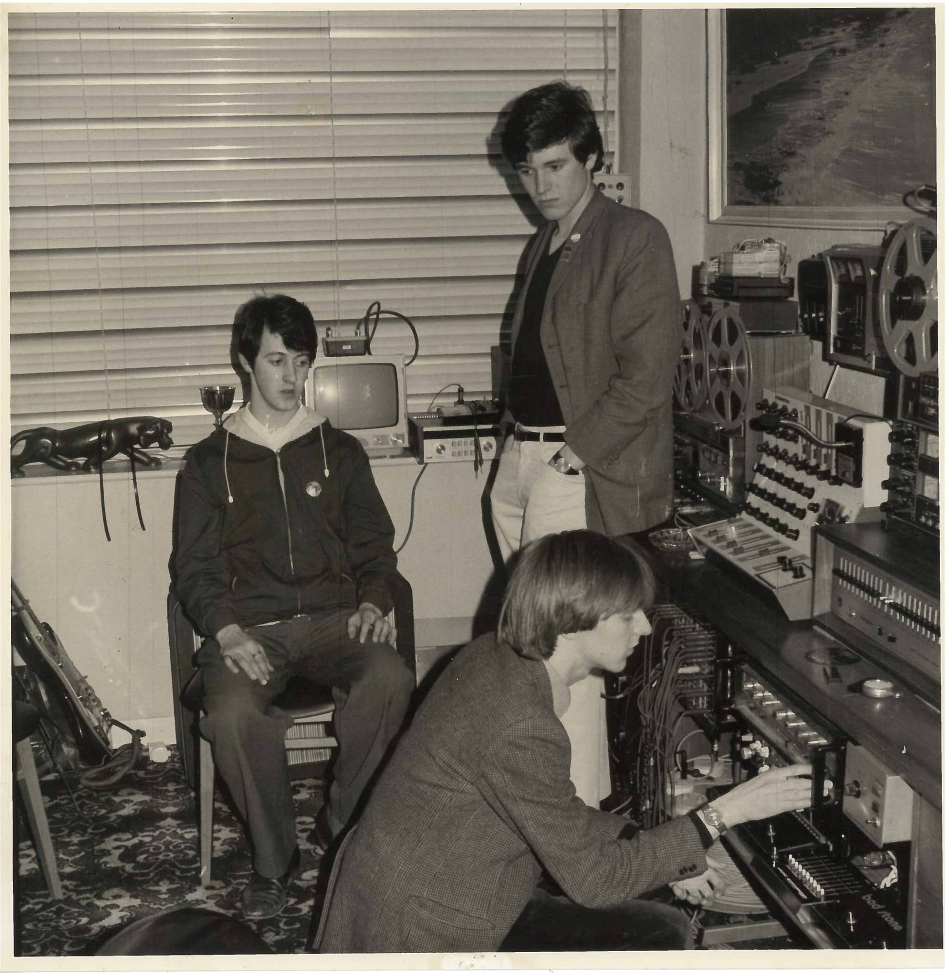 Stephen Singleton, Mark White and David Sydenham recording Vice Versa’s Music 4 EP at Ken’s studio, 1979. Credit: Ken Patten/Stephen Singleton/Mark White