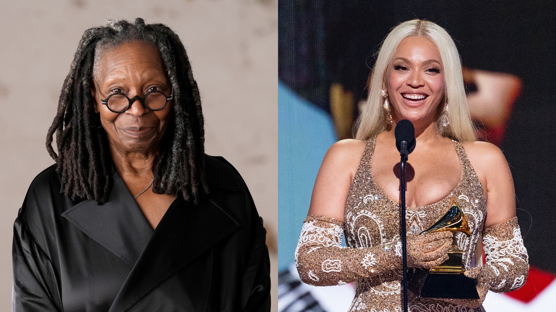 Whoopi Goldberg and Beyoncé. CREDIT: Francois Durand / Emma McIntyre via Getty Images