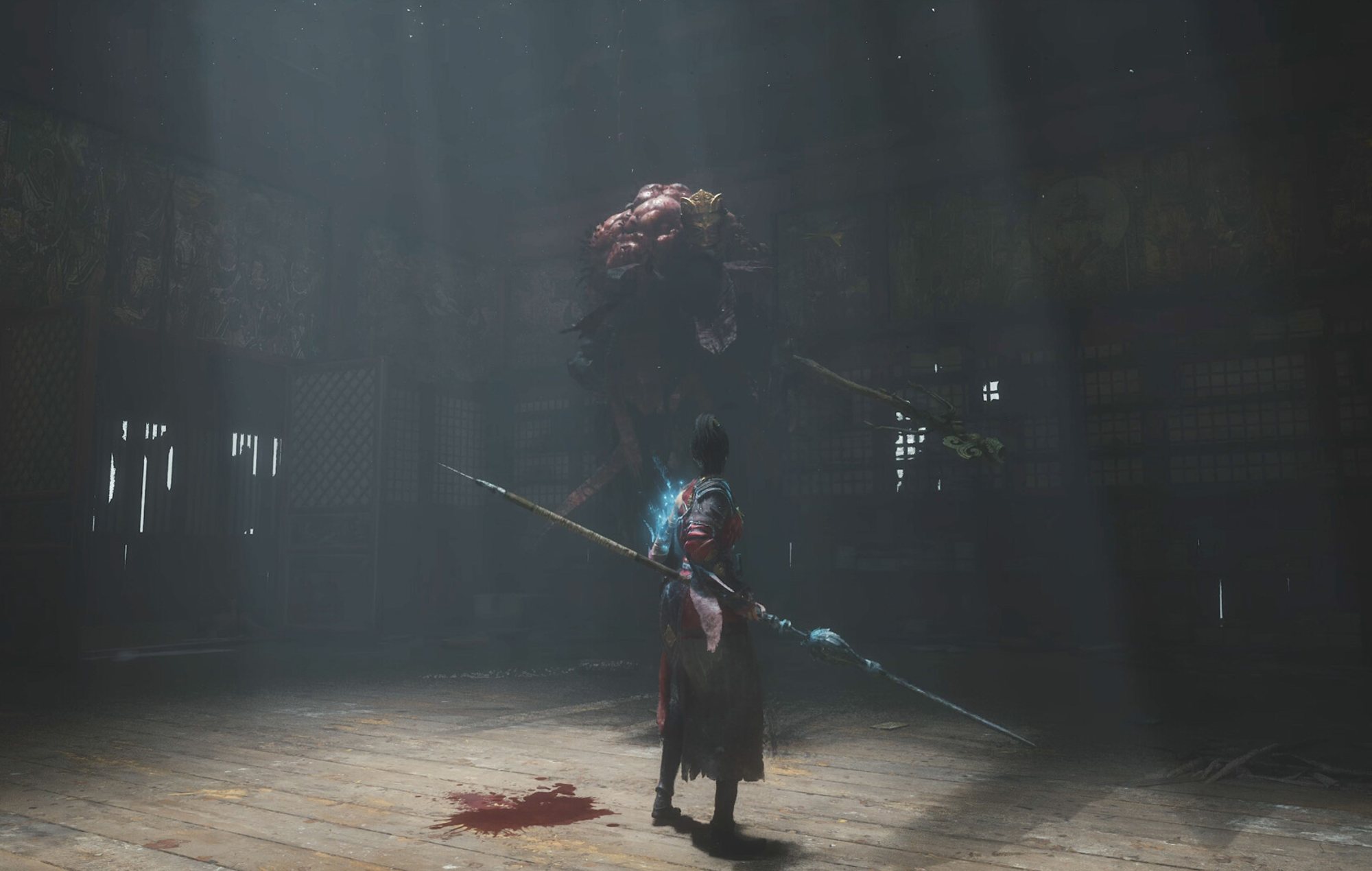 Wuchang Fallen Feathers Stuttering Performance: Wuchang can be seen fighting a boss.